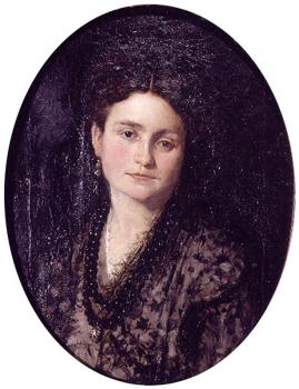 Ignacio Pinazo Camarlench : Retrato de Dona Teresa Martinez esposa del pintor
